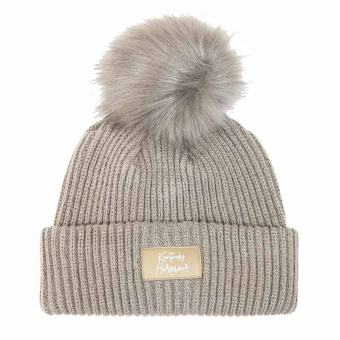 Casquette Beanie Pompon Beige