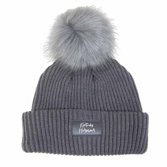 Casquette Beanie Pompon Gris