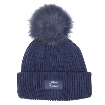 Casquette Beanie Pompon Bleu Marine
