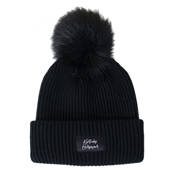 Casquette Beanie Pompon Noir
