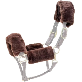 Ensemble peau de mouton pour licol Brun