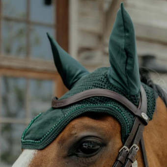 Bonnet Wellington Velours Perles Vert