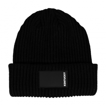 Casquette Beanie Logo en Caoutchouc Noir