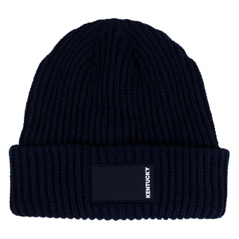 Casquette Beanie Logo en Caoutchouc Bleu Marine