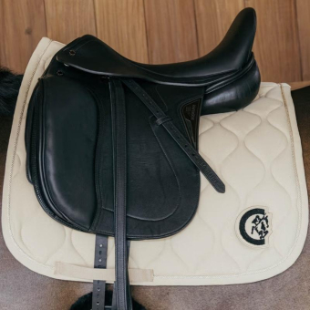 Tapis de selle dressage Wave 3D Logo Beige