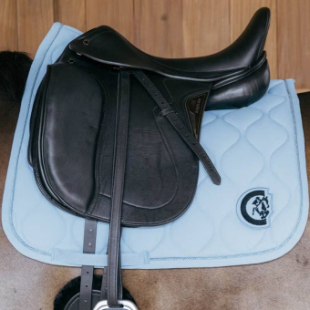 Tapis de selle dressage Wave 3D Logo Bleu Clair