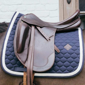 Tapis de selle dressage Plaited Cord Bleu Marine