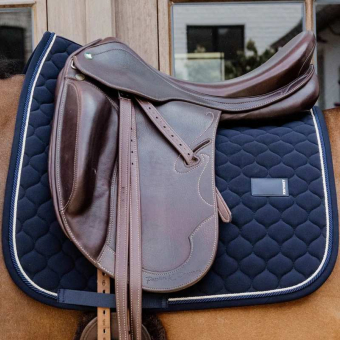 Tapis de selle dressage Onion Quilt Rubber Logo Bleu Marine