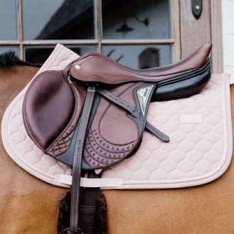 Tapis de selle Onion Quilt Rubber Logo Vieux Rose