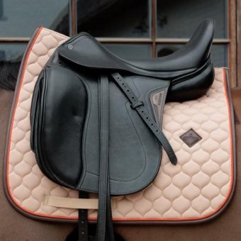 Tapis de selle dressage Onion Quilt Leather Beige