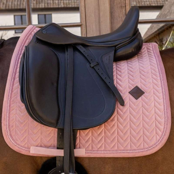 Tapis de selle dressage Velvet Mini Pearls Vieux Rose