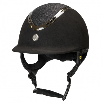 Casque d'équitation EQ3 Pardus avec vis Microfibre Pailletée Noir Sable