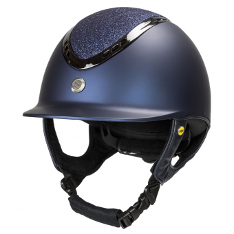 Casque d'équitation EQ3 Pardus avec vis Smooth Top Pailletée Bleu Marine Sable