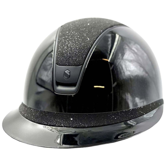 Casque d'équitation Miss Shield 2.0 Glossy Crystal Fabric Matt Trim Noir