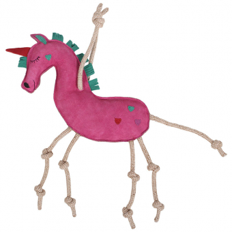 Jouet pour chevaux Licorne en Daim ECO Rose
