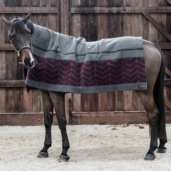 Couverture en polaire à motif de chevrons Bordeaux