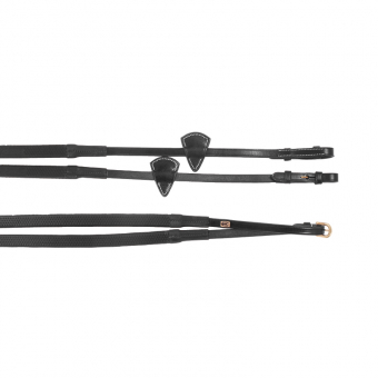 Rênes en caoutchouc Logo E Noir/laiton