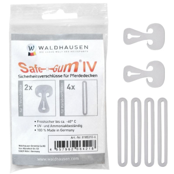 Safe-Gum attaches pour fermetures T & mousquetons 6-pack Gris