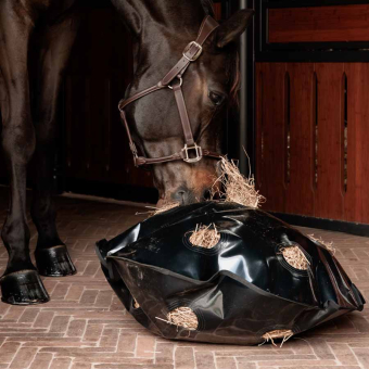 Filet à foin Play & Haybag Slowfeeder Round Noir