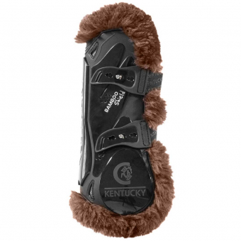 Guêtres ouvertes Vegan Sheepskin Bamboo Elastic Noir/Marron