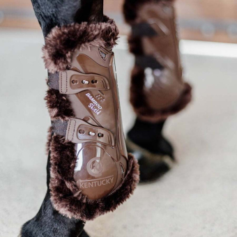 Guêtres ouvertes Vegan Sheepskin Bamboo Elastic Marron/Marron