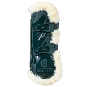 Guêtres ouvertes Vegan Sheepskin Bamboo Elastic Vert Foncé