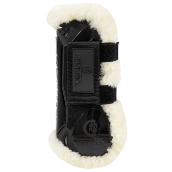 Guêtres ouvertes Vegan Sheepskin Velcro Noir