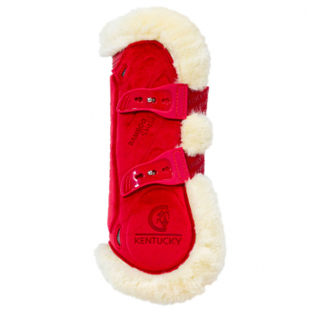 Guêtres ouvertes Vegan Sheepskin Bamboo Elastic Velvet Rouge