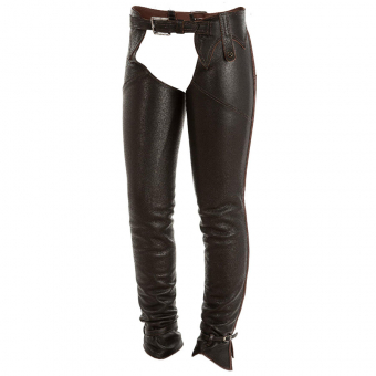 Chaps en cuir longs Noir