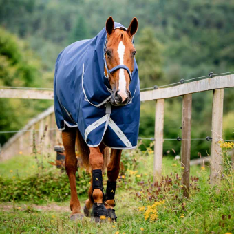 Couverture d'hiver avec Capuche Amigo Bravo 12 Plus Bundle (50g+100g+200g) V-Front Bleu Marine/Gris