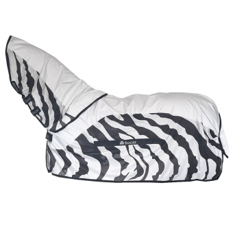 Couverture anti-mouches Buzz Off Rain Zebra avec cou avtagbar
