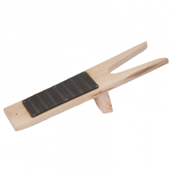 Tire-botte en bois naturel avec rainures Noir