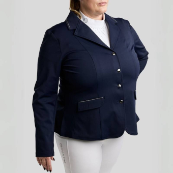 Veste de concours MoFlair Softshell Gun Metal Crystals Curve Bleu Marine