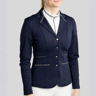 Veste de concours MoKelly Softshell Gun Metal Crystals Bleu Marine