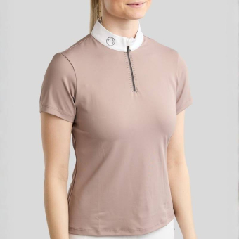 Haut de concours MoMaddy Short Sleeve Gun Metal Crystals Pearl Grey