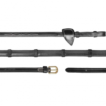 Rênes en caoutchouc avec stops 13mm DC Noir