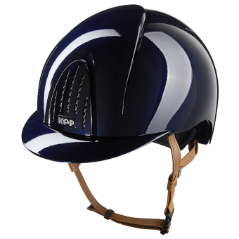 Casque d'équitation Smart Nova Metal Polish Beige Strap Bleu Marine