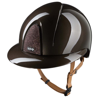Casque d'équitation Smart Nova Metal Polish Polo Star Beige Strap Marron/Marron