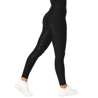 Collant d'équitation d'hiver Signature Thermo Plus Full Grip Noir