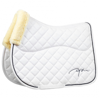 Tapis de selle Skin Friendly Vegan Sheepskin Blanc