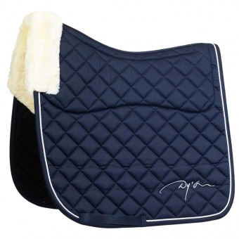 Tapis de selle dressage Skin Friendly Vegan Sheepskin Bleu Marine