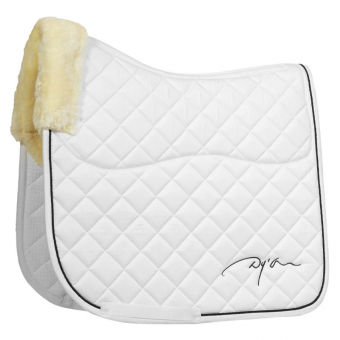 Tapis de selle dressage Skin Friendly Vegan Sheepskin Blanc
