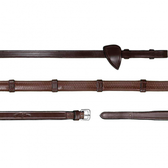 Rênes en caoutchouc avec stops 13mm NE Marron