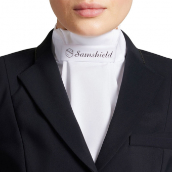 Cravate de Dressage Crystal Blanc/Chrome Noir