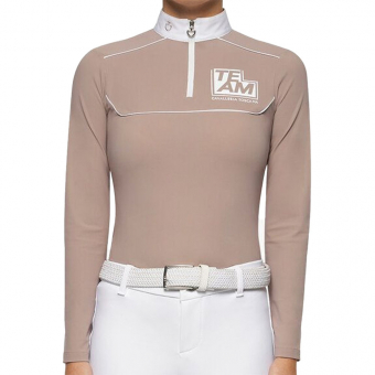Maillot de compétition Junior Team Daytona Jersey Zip Polo Beige