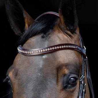 Frontaux en strass en forme de U brun