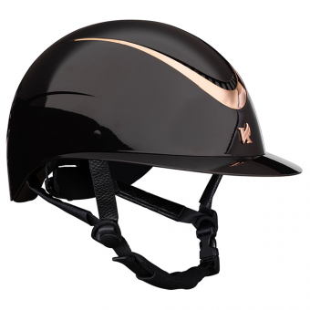 Casque d'équitation Alina Ellipse Glossy Noir/Or Rose