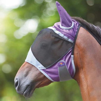 Masque Anti-Mouches Deluxe avec Oreilles Violet