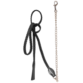 Halter à chaîne Plaited Leather WBD Noir