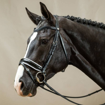 Bride de dressage Vernie/Doublée Blanc Working Collection Noir